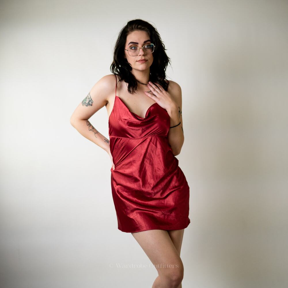 Vintage Y2K Victoria's Secret Red Silky Nightie Dress Gown Lingerie - L - Picture 3 of 7